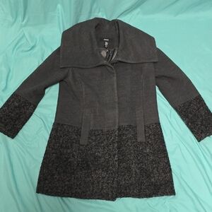 Alfani Charcoal and Black Textured Trench Coat